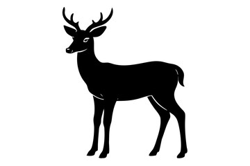 Vector art of silhouette deer