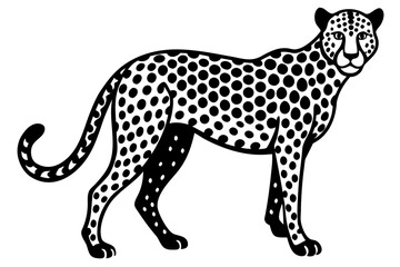 Vector art of silhouette of a leopard