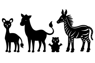 Vector art of silhouette of animals 