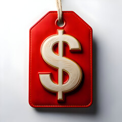 A red price tag with a dollar sign, symbolizing sales and discounts.