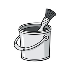 Paint bucket with brush icon
