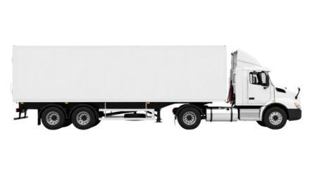 Generic delivery truck with a white trailer isolated PNG with Transparent Background