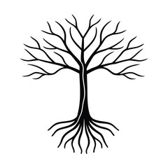 black root tree illustration vector graphic art
