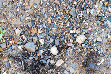 a stone texture with stones of different sizes and colors