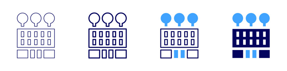 Building renovation icon in 4 different styles. Thin Line, Line, Bold Line, Duotone. Duotone style. Editable stroke
