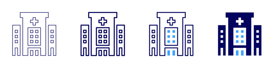 Fototapeta premium Building shape icon in 4 different styles. Thin Line, Line, Bold Line, Duotone. Duotone style. Editable stroke