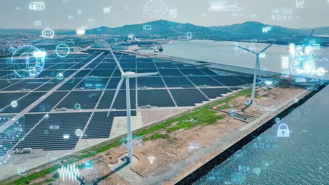 environment, sdgs, technology, gx, sx, green tech, wind power generation, solar power generation, renewable energy, industry, data, system, energy, power, power plant, smart, iot, cloud, real time, an