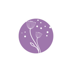 Dandelion logo simple vector and symbol