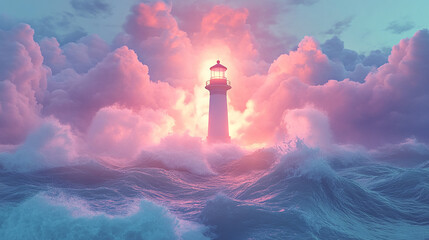 an ethereal fantasy 3D celestial sea realm glowing