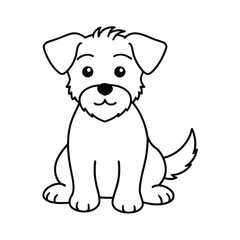 dog portrait illustration cute puppy pet anima