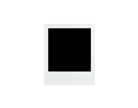 Single blank instant photo frame with a classic textured white border.