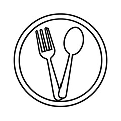fork and spoon restaurant dining food icon