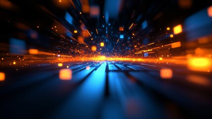 The futuristic technological feel of flowing light