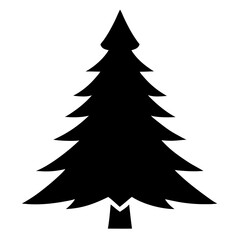 Fototapeta premium Christmas Tree Vector Silhouette Isolate White Background