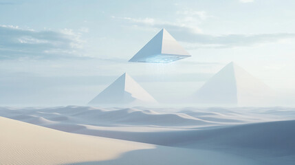 a futuristic minimalism endless desert