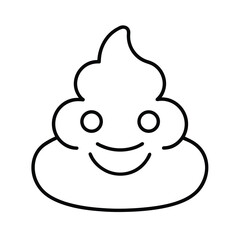 poop emoji vector illustration outline drawing 