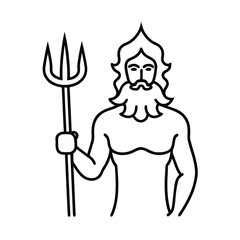 Poseidon trident vector illustration sea mythology
