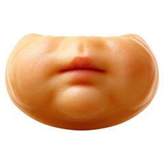 Fototapeta premium Puffy cheeks under circles and skin concept. Close-up of a baby face showcasing chubby cheeks and lips.