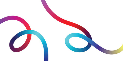 Abstract Colorful Gradient Lines Background. A dynamic abstract image featuring vibrant, intertwined, gradient-filled lines against a clean white background.