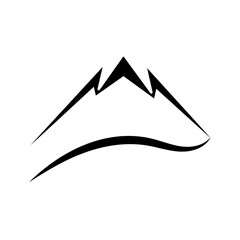 Mountain icon logo vector illustration 06