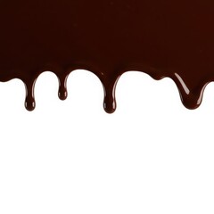 Dark chocolate dripping isolated on white background