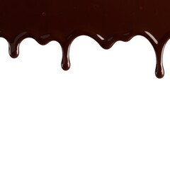 Dark chocolate dripping melted isolated on white background