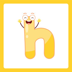 Small alphabet shapes cartoon h
