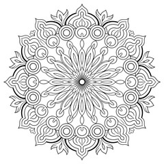 vector illustration of a floral ornament mandala flower coloring page
