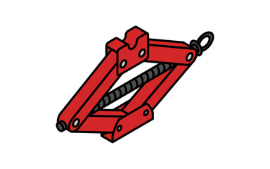 パンタジャッキ、シンプルでかわいいアイソメトリックの線画アイコン