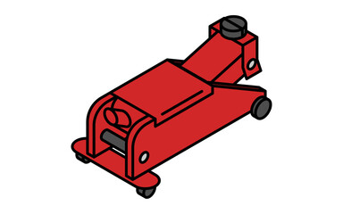 フロアジャッキ、シンプルでかわいいアイソメトリックの線画アイコン