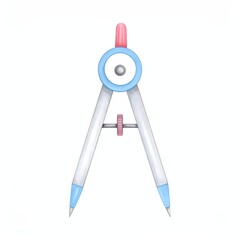 Drawing Compass Tool with Pastel Blue and Pink Accents for Geometry and Education