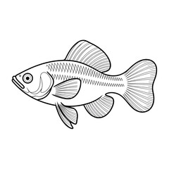 Guppy Fish coloring page line art