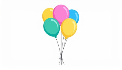 Colorful helium balloons vector illustration for any birthday party or holiday celebration