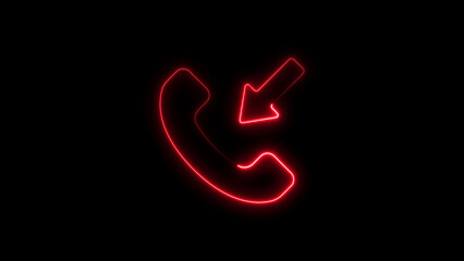 Incoming call notification depicted by red neon light on a solid black backdrop