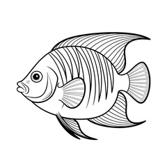 Angelfish illustration vector style coloring page 