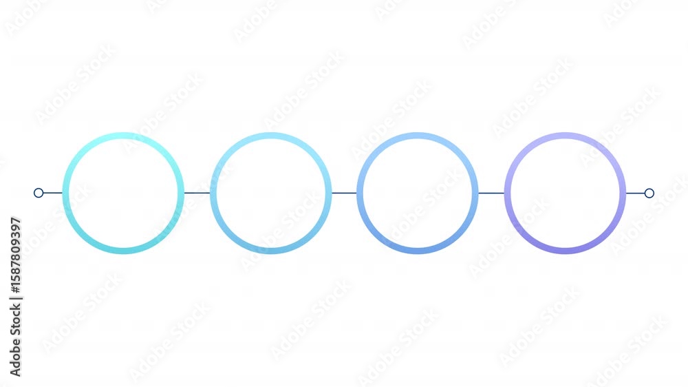 Poster Commercial activity blue gradient round infographic 4 steps template animation. Sequence options HD video. Animated blank diagram visualization. Process layout empty design element. Motion graphics