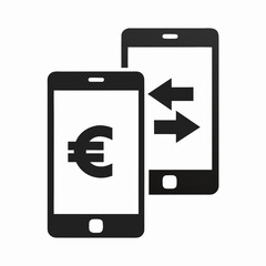 Mobile Phone Euro Currency Transfer Icon