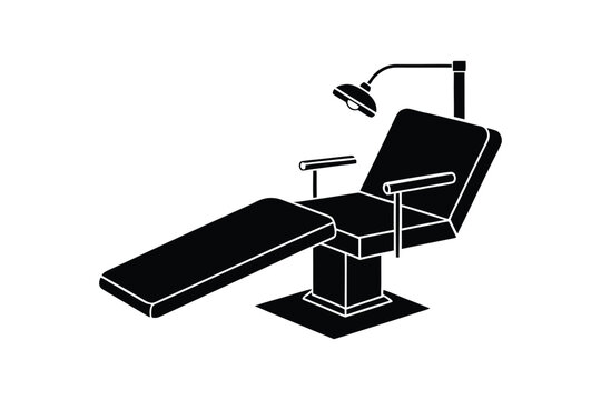 black dental chair with lamp clip art preview