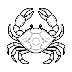 crab cartoon isolated on white coloring page