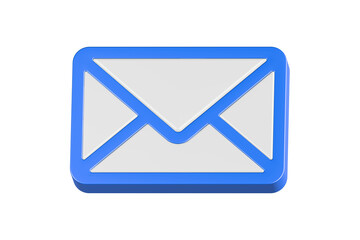 email send inbox 3d icon rendering blue color