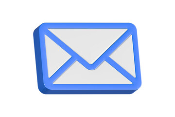 email send inbox 3d icon rendering blue color