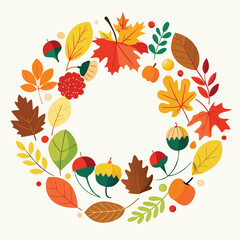 Obraz premium An elegant seamless vector pattern of colorful autumn maple leaves forming a natural frame, perfect for fall season designs