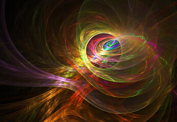 Fractal colored abstract on black background