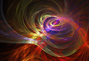 Fractal colored abstract on black background