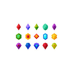 different cursed gemstone icons set 