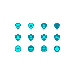  different floating sigil stones icons set 
