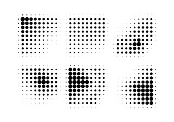 Halftone gradient. Dotted gradient, smooth dots spraying and halftones dot pop art comix pattern