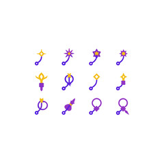  different magical binding rope icons set