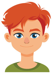 Smiling Red-Haired Boy Illustration