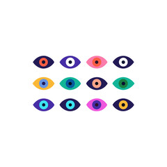  different spectral eye icons set 